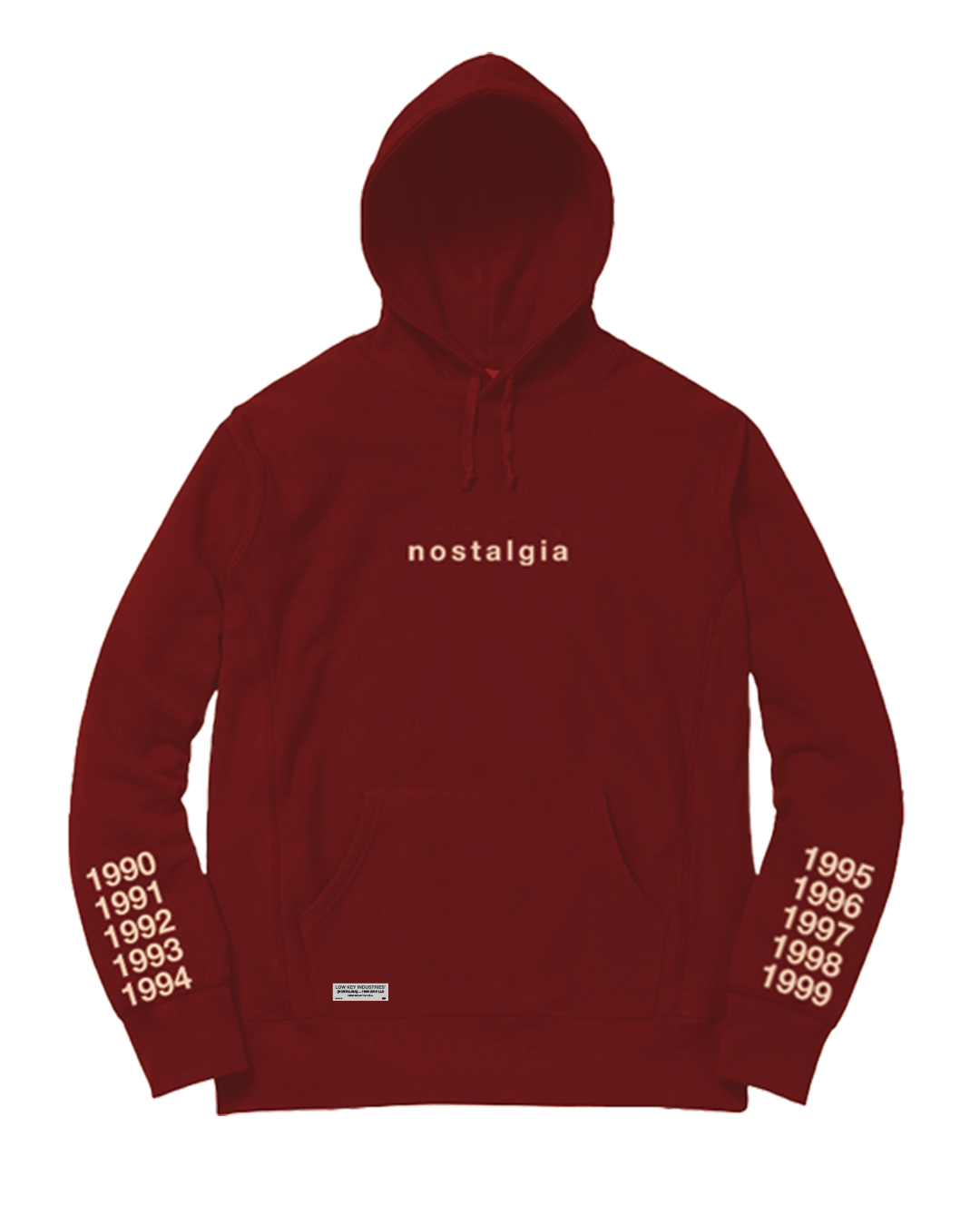 NOSTALGIA HOODED PULLOVER (WINE/CREME)